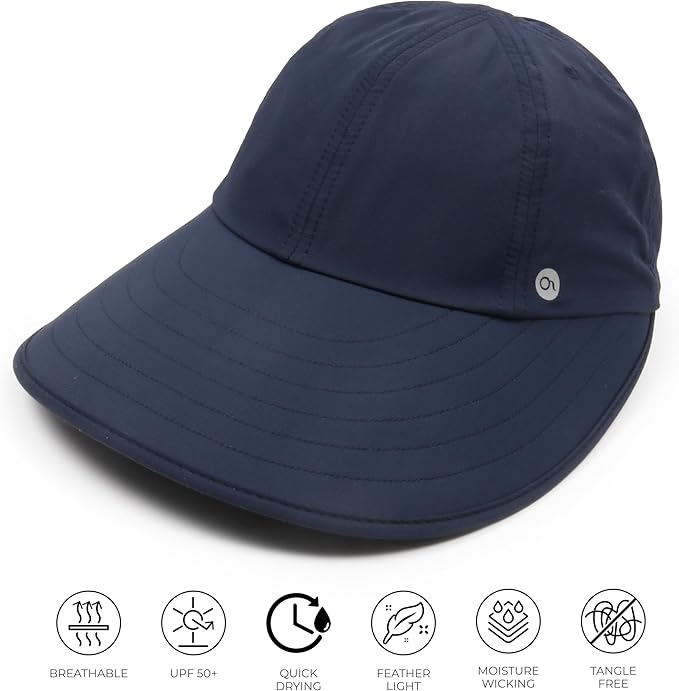 Ponyflo Sunblocker Wide Brim Hat - Oprah Awards Best Sun Hat - UV 50 Protection - Ponytail Sunhat for Women