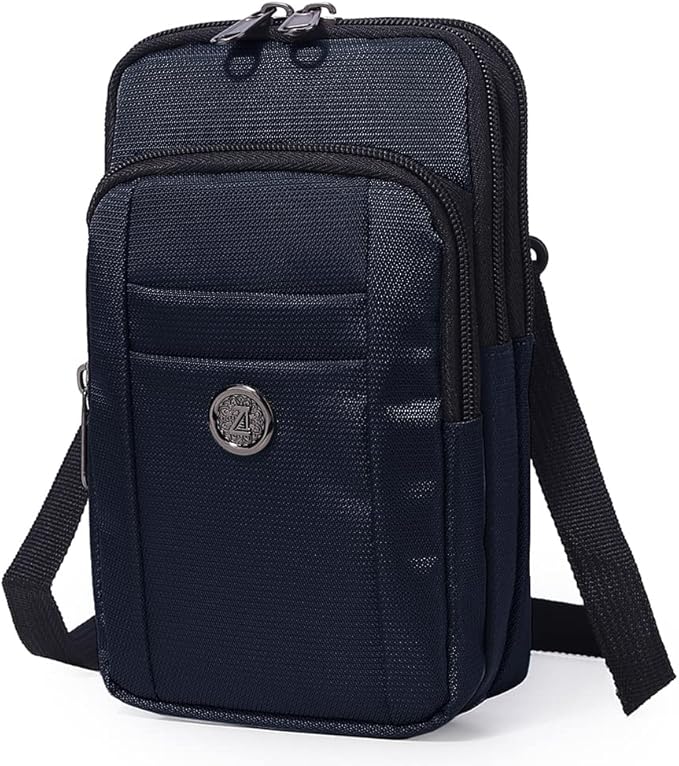 Senient Wolf Waterproof Nylon Multifunctional Phone Crossbody Bag - Small One Shoulder Waist Bag Wallet Travel Passport Case