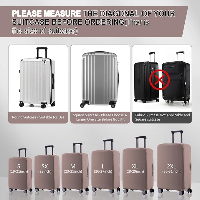 Travel Luggage Cover - Scratch-Resistant Fit 19-31 Inch, Khaki, XL(28-29 inch)