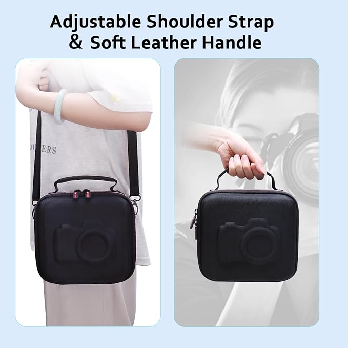 Hard Camera Case Bag Compatible with Canon EOS Rebel T7/T100/T6/R50/R6 or Kodak Pixpro AZ405/AZ425/AZ255/AZ401/AZ252/AZ528 DSLR Camera,for Canon Sony Kodak Panasonic Nikon Mirrorless Camera,Black