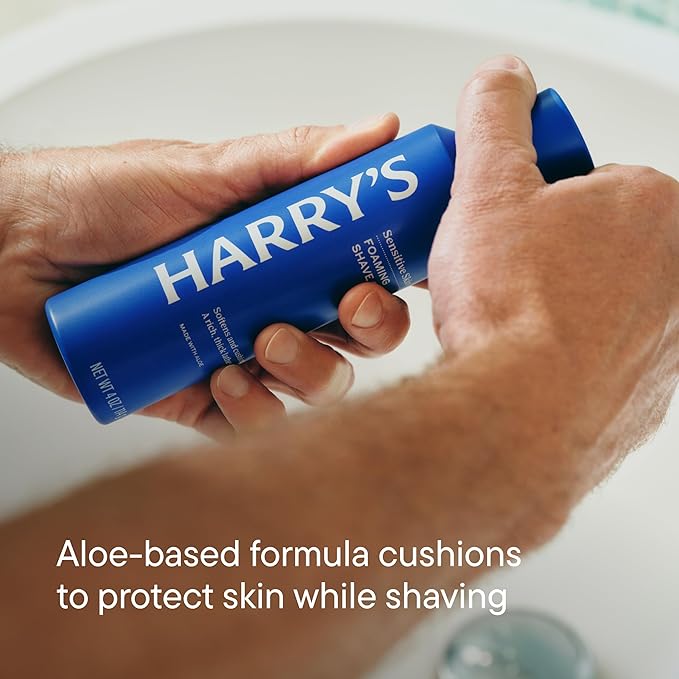 Harry's Shaving Kit for Men - Razor Handle, 5 Razor Blade Refills, Foaming Shave Gel, and Travel Blade Cover - Craft Edition