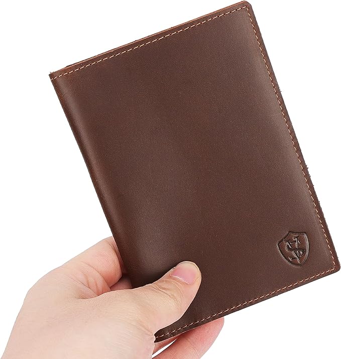 STAR VISTA Albatross Leather Travel Passport Holder, Minimalist Design, Full Grain Leather Case for Men and Women - Slim Passport Wallet, Bifold, RFID Blocking