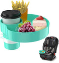 Kids Car Seat Tray, Travel Tray with Cup Holder for Toddler Baby, Kids Car Seat Food Snack Organizer for Road Trip, Stroller snack Organizer Travel Must Haves Toddler Must Haves (Cyanine, 1 PCS)