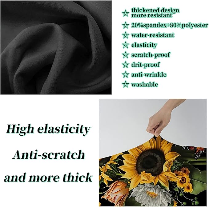 Suitcase Protector Plus 1 Luggage Tag, Sunflower Orchids Travel Cover for 26-28 inch Luggage with Concealed Zipper, Washable Elastic Cloth, Dustproof, Anti-Scratch