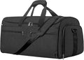 Garment Duffle Bags for Travel, Bukere Convertible Carry on Garment Duffel Bag for Men Women, Shoe Compartment, 2 in 1 Hanging Dress Suitcase Suit Travel Bags, Midnight Grey