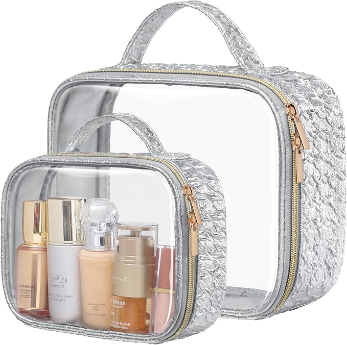 PACKISM TSA Approved Toiletry Bag - Upgrade Color-Edged Clear Makeup Bags, Clear Toiletry Bags For Traveling Fits Various Storage Needs