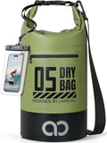 Lamicall Dry Bag Waterproof Backpack - [Zippered Pocket] 5L/10L/20L/30L/40L Roll Top Waterproof Bag with Water Proof Phone Pouch, Floatable Drybag for Swimming, Boating, Kayaking, Camping, Beach