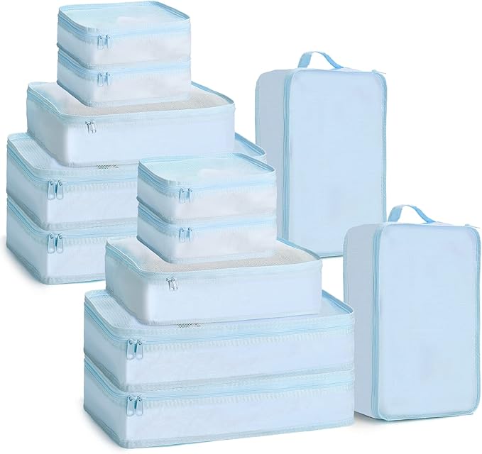 Reginary 6 Set Travel Packing Cubes Luggage Organizer Set Lightweight Suitcase with Shoe Bag for Clothes Toiletries