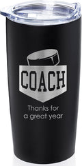 Lifetime Creations Engraved Hockey Coach Tumbler: Hockey Coaches Gifts, Hockey Coach Thank You Gift Ideas, Appreciation Gift, Insulated Stainless Steel (Matte Black, 20 Ounce Travel Mug)