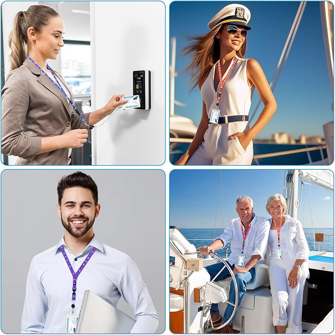 Cruise Ship Essentials, 8 Cruise Luggage Tag Holder, 4 Retractable Lanyards for Cruise Ship Cards, Cruise Essentials 2025 Works with All Cruise Lines