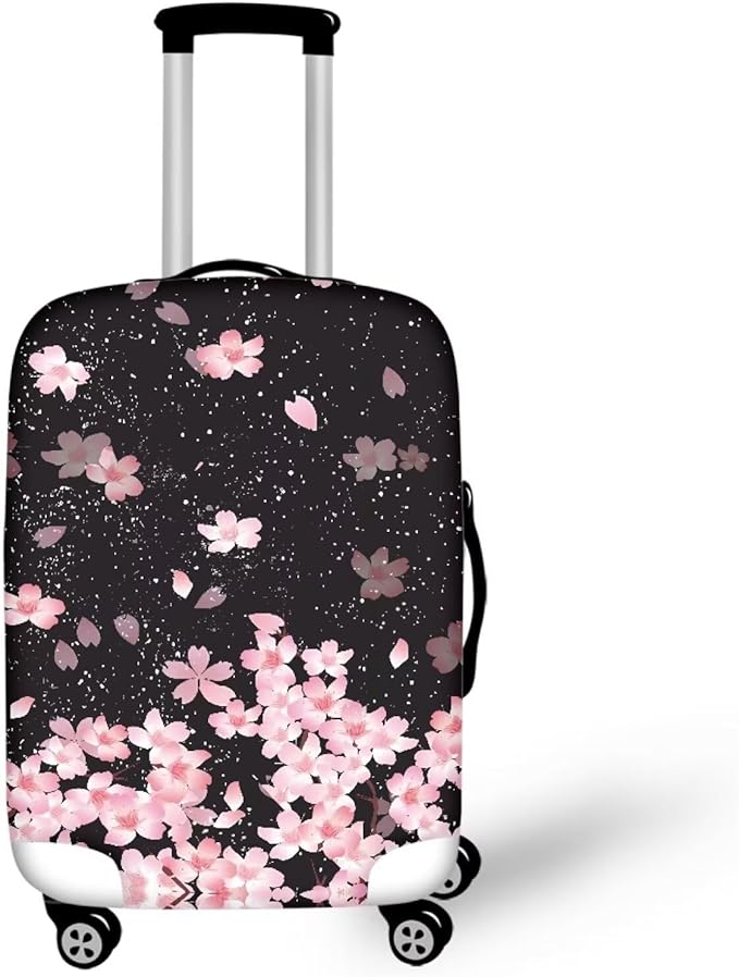 Cherry Blossom Luggage Covers Protector Elastic Trolley Baggage Case Fit 22-25 Inch for Women Girls