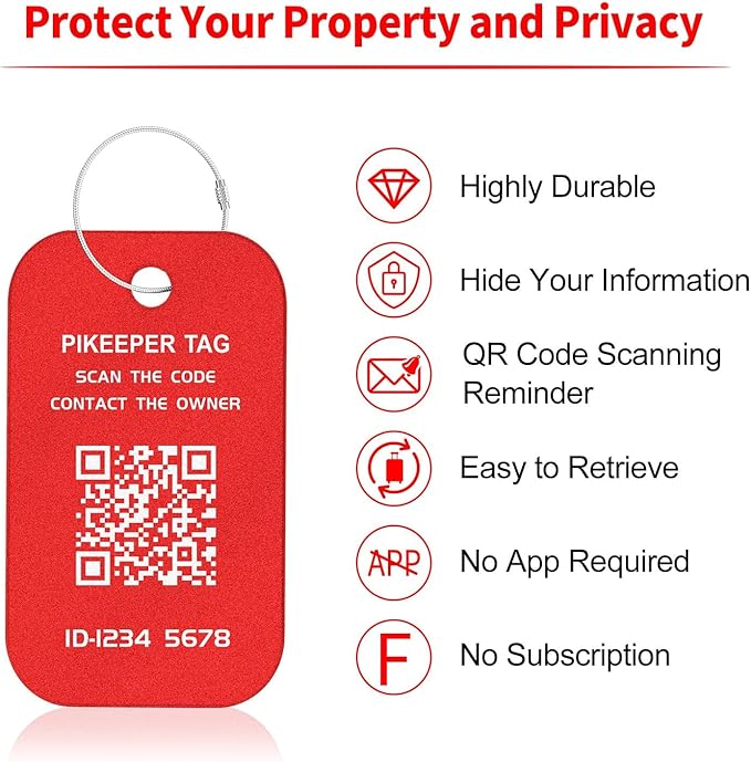Smart Luggage Tags for Suitcases - Waterproof QR Code Bag Tags with Location Notification When Scanned, Self-Modifiable Info, Durable & Personalized Backpack Travel ID Tags
