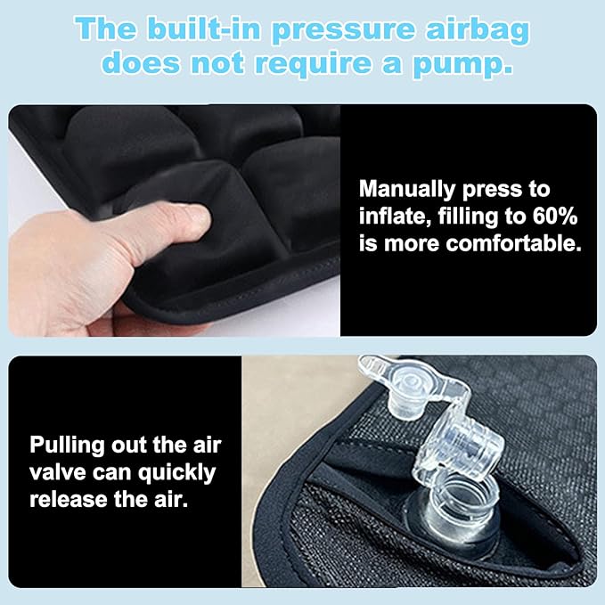 Travel Cushion Airplane Seat, Airplane Seat Cushion for Long Flights,Press Type Air Inflatable Wheelchair for Car,Office,Stadium,Ergonomic Comfort Support,Travel Seat Cushion
