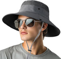 NPQQUAN Ponytail Sun Bucket Hats for Women Men Wide Brim UPF 50+ Fishing & Beach Hats