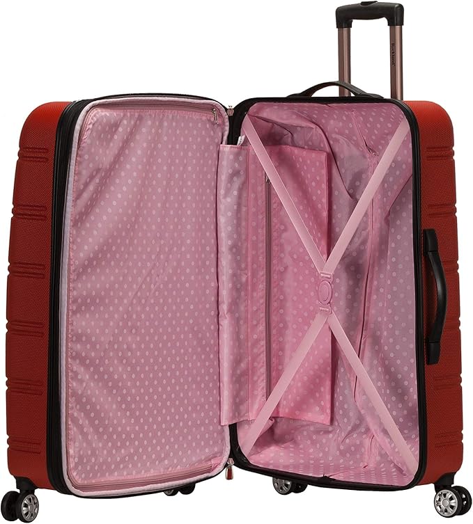 Rockland Melbourne Hardside Expandable Luggage with Spinner Wheels, RED, 2 Piece (20/28)