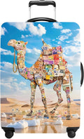 Camel Luggage Cover Washable Suitcase Protector Anti-Scratch,Stretchable Fit for 20-34Inch Luggage Durable Travel Bag Cover with Zipper Closure (XL(32-34inch suitcase))