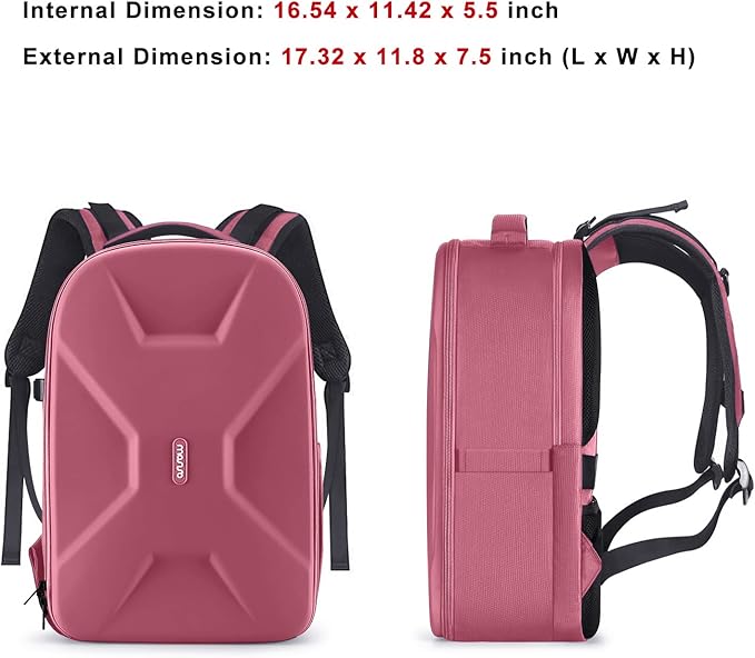 MOSISO Camera Backpack, DSLR/SLR/Mirrorless Photography Camera Bag 15-16 inch Waterproof Hardshell Case with Tripod Holder&Laptop Compartment Compatible with Canon/Nikon/Sony, Dusty Rose
