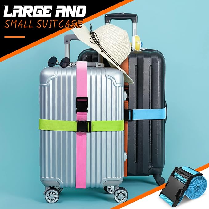 Eccliy 12 Pack Luggage Straps Suitcase Belts Wide Adjustable Packing Straps Travel Belts Accessories for Business Packing(Multicolor)