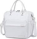 TuErCao White Lunch Bag Fits Bento Boxes, Snack and Foods, Cooler Bags Insulated Lunch Box for Women for Work
