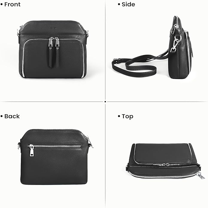 befen Genuine Leather Crossbody Purses for Women, Women's Small Crossbody Shoulder Bag with Built in RFID Wallet
