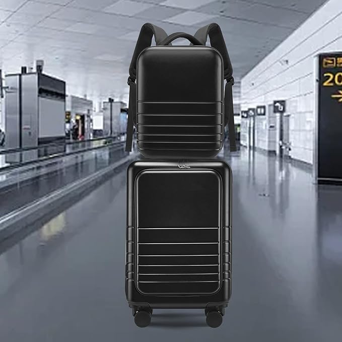SOKOK Carry On Travel Backpack Waterproof Business Backpack with Laptop Compartment, Hardshell Computer Backpack for Men and Women, Black