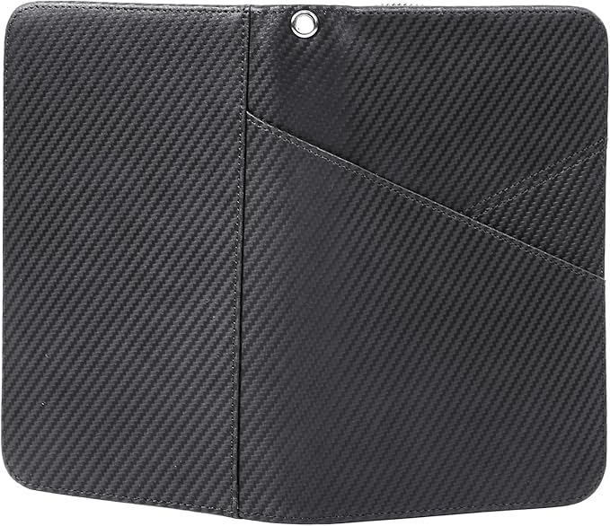 Polare Full Grain Leather Passport Holder With YKK Zipper RFID Blocking Travel Document Organizer Ticket Holder Cover Case Holds 2 Passports (Carbon Black)