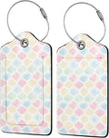 Watercolor Moroccan Pattern Luggage Tag Personalized Luggage Tags for Suitcases,Leather Bag Tags for Backpacks Handbag with Name ID Label Travel Essentials Baggage Tags 2 Pack