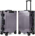 All Aluminum Carry On Luggage，Cut from Whole Aluminum Sheet，22x14x9 Airline Approved ，（3rd Generation，Premium Metal zipperless suitcase ） (grey, 24inch)