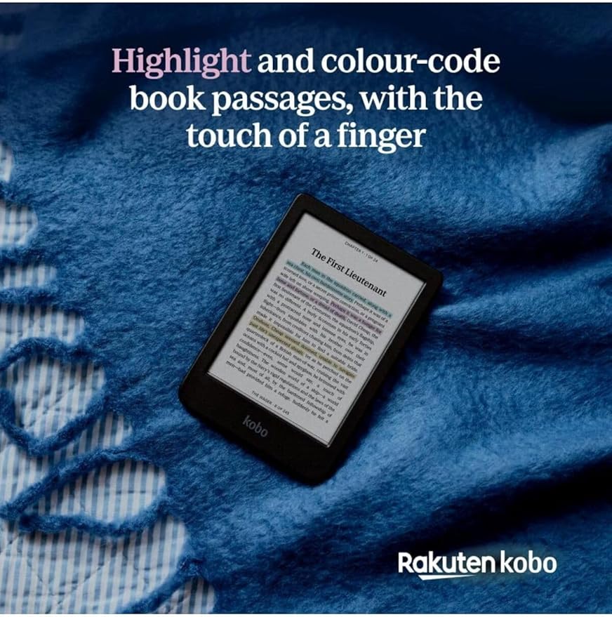 Kobo Clara Colour | eReader | 6” Glare-Free Colour E Ink Display | Dark Mode Option | Waterproof | Audiobooks | 16GB of Storage | Black