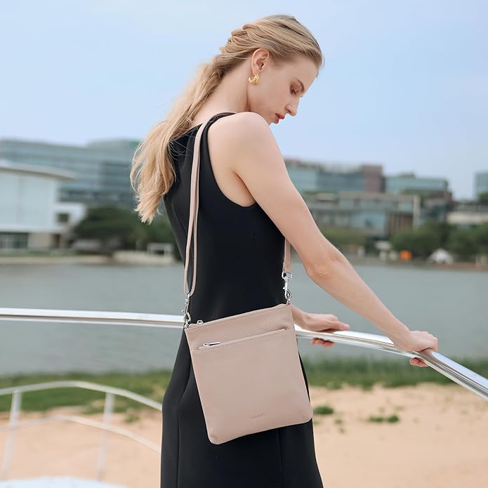 befen Genuine Leather Small Crossbody Purses for Women Travel Cross Body Bags Lightweight with Adjustable Shoulder Strap