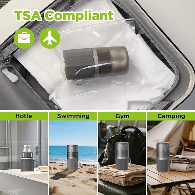 4 in 1 Travel Toiletry Containers,TSA Approved Refillable Travel Size Toiletries Bottles Set with Suction Cup for Smooth Walls - for Shampoo,Conditioner,Body Wash,Lotion.(Grey)