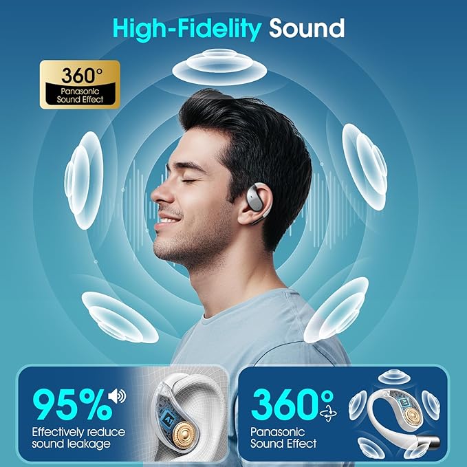 AI Translation Earbuds Real Time, 6 in 1 Instant Language Translator, 144 Languages & Accents, 8 Offline, Voice/Video Call, Wireless OWS, White