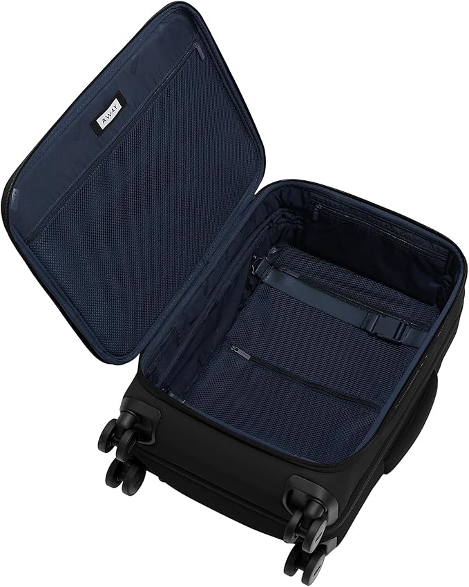 Away Softside Carry-On Suitcase, 22 Inch Lightweight, Expandable High-Strength Nylon Luggage With Spinner Wheels, Meets Requirements for Most Major Airlines, Jet Black