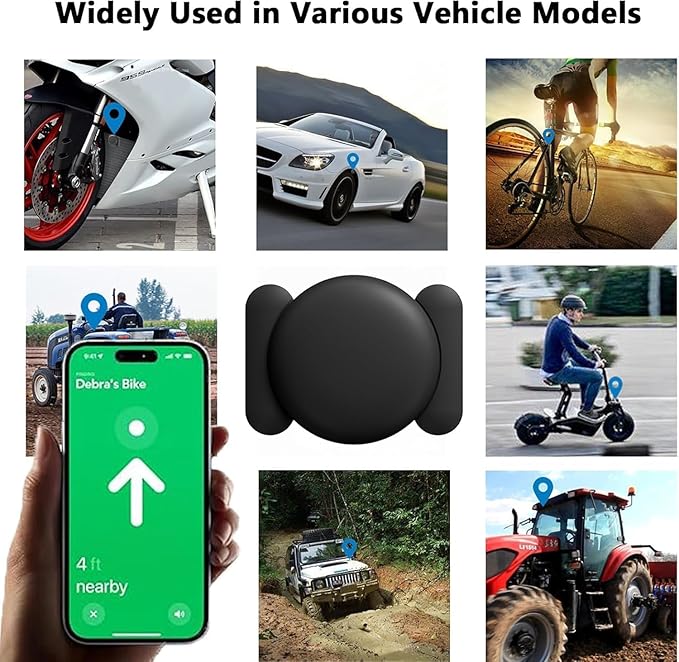 No Subscription Vehicle GPS Tracker,Portable Car GPS Tracker Work with Apple Find My（iOS Only,Mini Magnetic GPS Device Full Coverage Pinpoint Vehicle Location Elderly Children Pets (Black,1PCS)