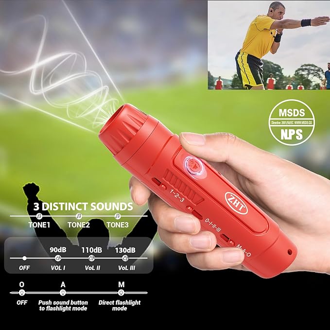 ZHT Electronic Whistle for Coaches, Referees, Teachers - 3 Tones & 3 High Volume, Handheld Whistles with Lanyard - Sports Whistle for Volleyball Soccer, Outdoor Camping, Emergency Safety