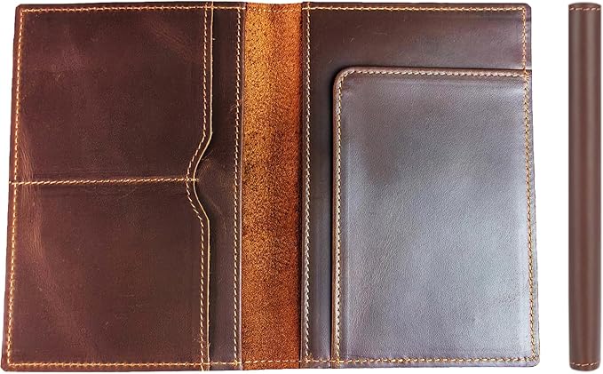 STAR VISTA Albatross Leather Travel Passport Holder, Minimalist Design, Full Grain Leather Case for Men and Women - Slim Passport Wallet, Bifold, RFID Blocking