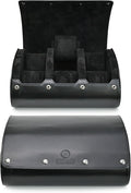 Black Watch Case for Men - 6-watch Roll Travel Case by Mirage - Super Black motif design