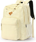 ZORFIN 26L Backpack for College, and Travel: Water Resistant Bookbag - Beige
