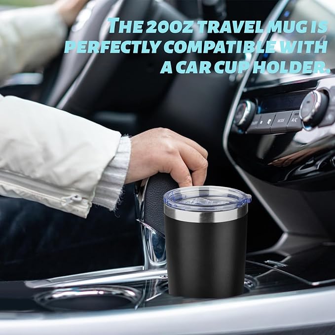 20oz Tumbler with Straw and Brush, Stainless Steel Vacuum Insulated tumbler, Double Wall Insulated Coffee Tumbler for Outdoor, Home, Travel,Office (Black,1pcs)