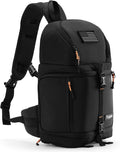Camera Sling Bag for Photographers - Waterproof Single-Shoulder Camera Case with Adjustable Dividers, Rain Cover & Side Tripod Pocket