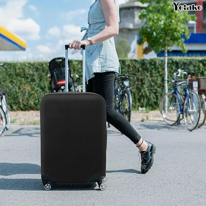 Yotako Luggage Cover,Thicker Luggage Protector Elastic Suitcase Cover Protector, Travel Anti Scratch Fits 18-32 Inch Suitcase Travel Accessories (28", Black)
