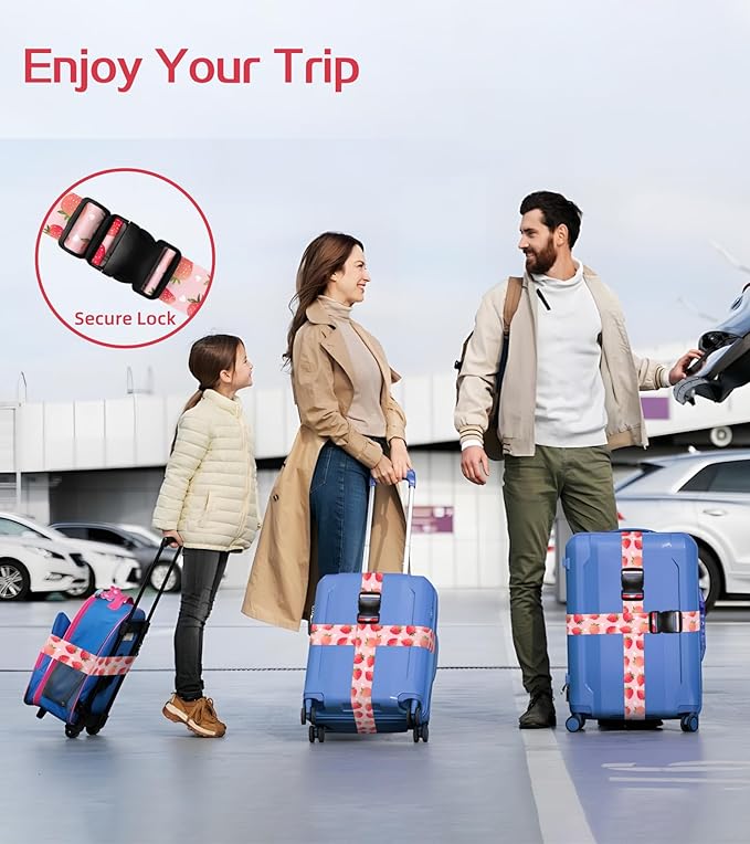 Luggage Straps for Suitcases Travel Belt Luggage Band Heavy Duty Traveling Luggage Identifier Cute Women Girls Unique Accesory,