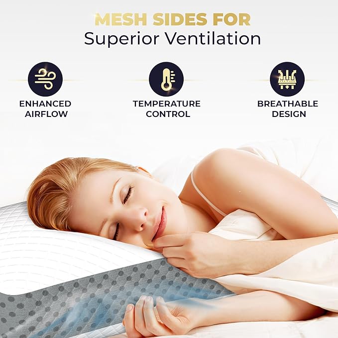 Royal Therapy Memory Foam Pillow, King Pillow Neck Pain Relief, for Neck and Shoulder Pain, Neck, Side Sleeper, Cervical Neck Pillow,