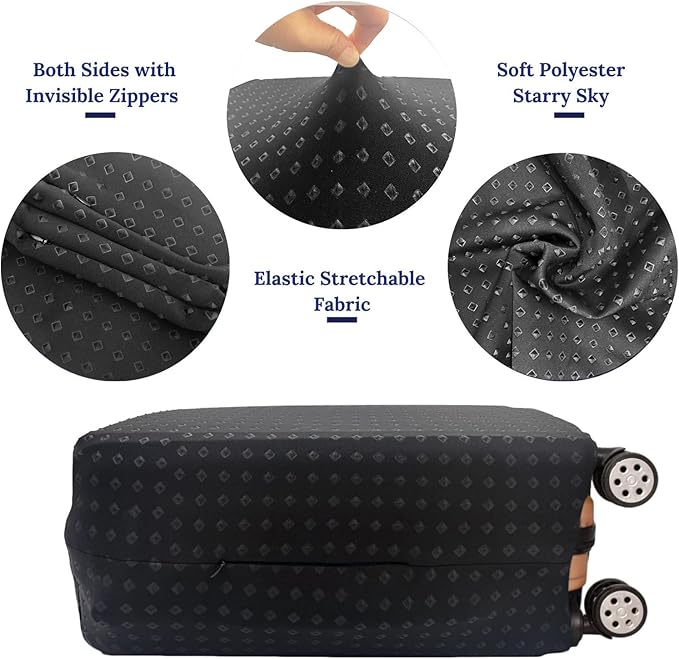 Luggage Cover, THome Protective Washable Suitcase Cover - Travel Elastic Spandex Suitcase Protector Fits 26 to 29 Inch Black