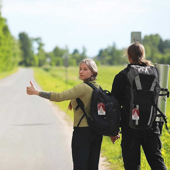 Christmas 2 Pack Luggage Tag for Suitcases Tree Snowflake Red PU Leather Bag Travel Suitcase ID Identifier Baggage Tags for Women Men Travel