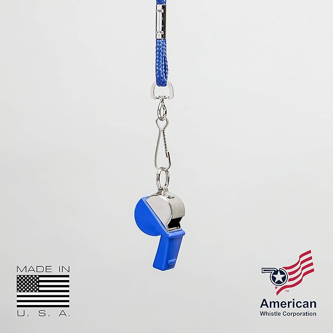 American Whistle Corporation American Classic Whistle - 126 db Solid Brass Whistle with Paracord Lanyards and Safe-T-Tip - Made in America