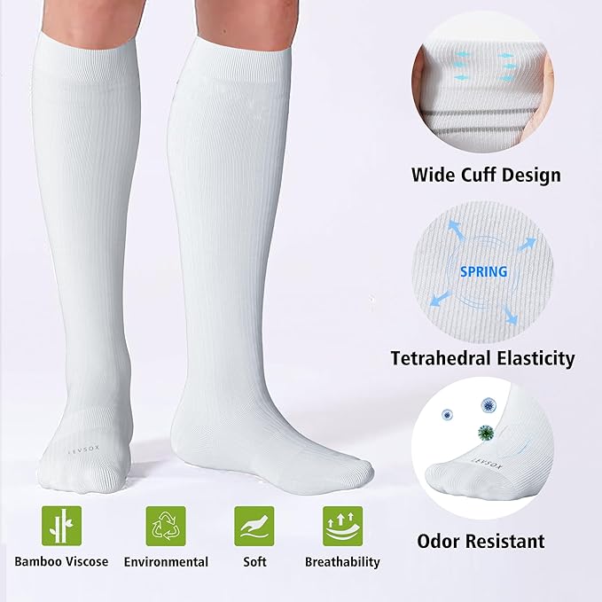 LEVSOX Compression Socks for Pregnant Women 20-30 mmHg Knee High Cute Funny Mens Supports Socks for Nurses, Medical, Travel