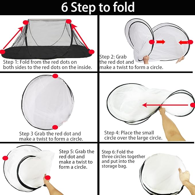CMINGJ Large Pop Up Mosquito Tent, Portable Foldable Mosquito Net with Bottom for Bed Camping Travel Patio, Suitable for Outdoor Indoor (78 * 28 * 27inch) (Black Bottom)