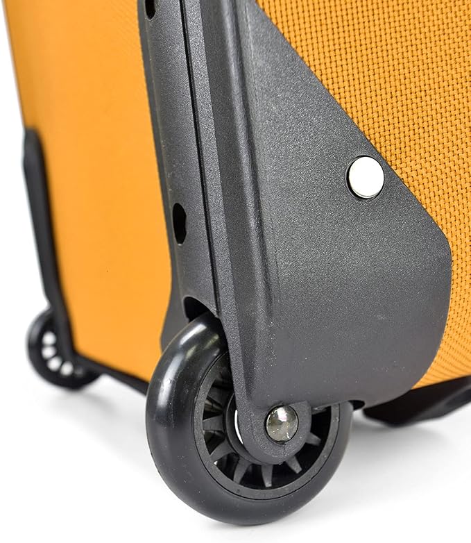 U.S. Traveler Lightweight Rolling 20" Carry On Luggage Softside Suitcase, Orange, 2 Wheel Single