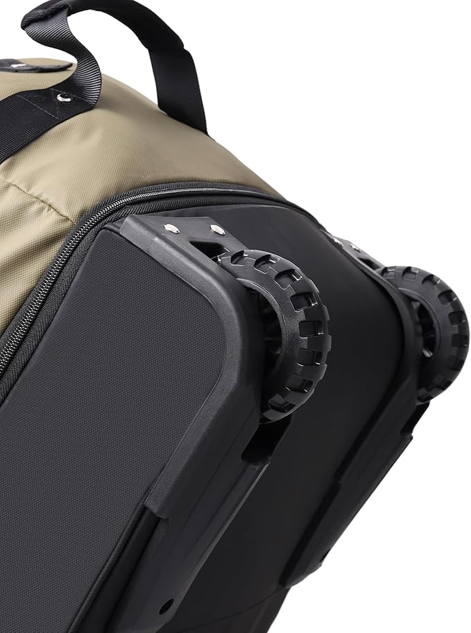 CONTAIL 32”110L Expandable 140L Rolling Duffle Bag with 2 Inline Wheels,Convertible Weekend Travel Bag with Bungee-Cord System,Army Green